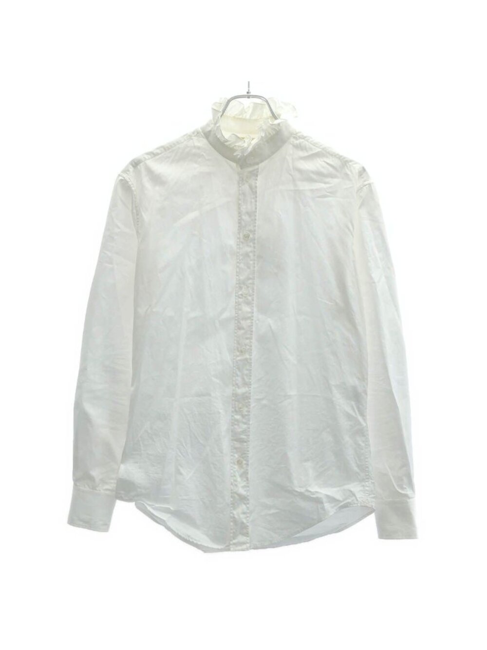 Celine Peter Pan Color Classic Ruffle Shirt White 37